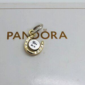 ✨🔥Pandora Two-Tone Spinning DiscHorseshoe Dangle Charm